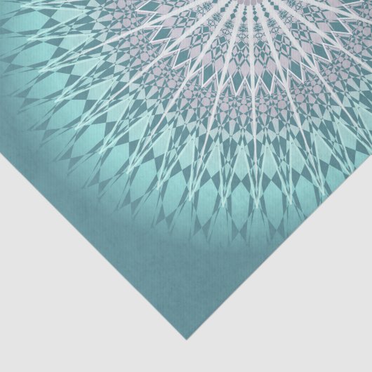 Blauwgroen Groene Chevron Mandala Tissuepapier (Detail)