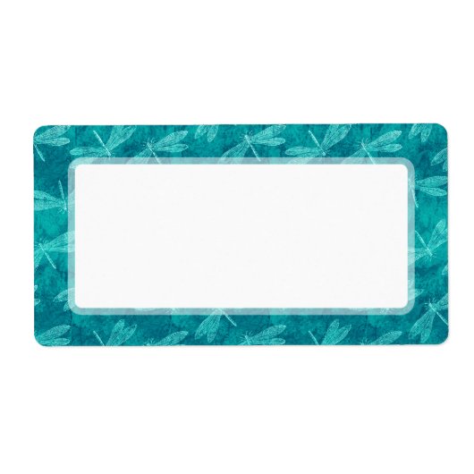 Blauwgroen groene dragonfly dance Natuur Lover Etiket (Voorkant)