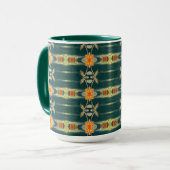 Blauwgroen groene elegante ontworpen koffie Mok (Voorkant links)