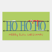 Blauwgroen & Groene Elf Shenanigans Kerst Rechthoekige Sticker (Voorkant)