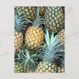 Blauwgroen, groene en gouden anananas briefkaart