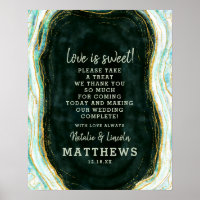Blauwgroen groene en gouden Geode Love is Sweet We