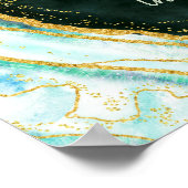 Blauwgroen groene en gouden rotzooi Welkomstteken Poster (Hoek)