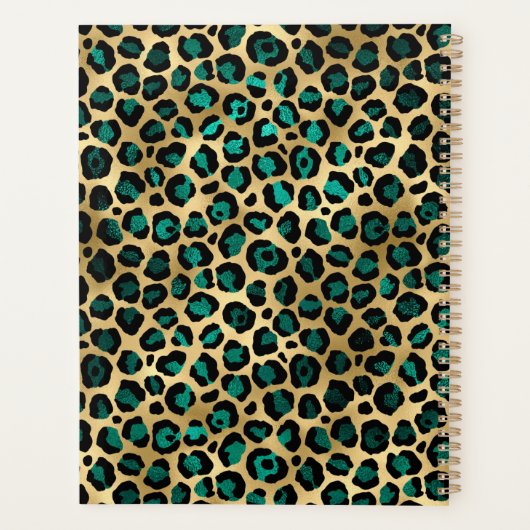 Blauwgroen groene en goudoliepenseel met lijnpense planner (Achterkant)