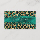 Blauwgroen groene en goudoliepenseel met lijnpense visitekaartje (Voorkant)