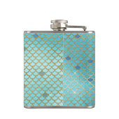 Blauwgroen groene en Paarse zeemeerminnen monogram Heupfles (Achterkant)