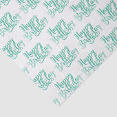 Blauwgroen groene flauwekY BIRTHDAY Custom Party Tissuepapier (Detail)