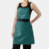 Blauwgroen Groene Fluweel Patterned Rok look*Perso Schort (Insitu)