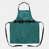 Blauwgroen Groene Fluweel Patterned Rok look*Perso Schort (Voorkant)