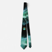 BLAUWGROEN GROENE FRACTALE WAVES, ZWIRLS, BLAUWE G STROPDAS (Voorkant)