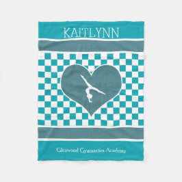 Blauwgroen groene Gecontroleerde Gymnastiek met Mo Fleece Deken