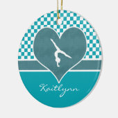 Blauwgroen groene Gecontroleerde Gymnastiek met Mo Keramisch Ornament (Links)