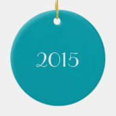 Blauwgroen groene Gecontroleerde Gymnastiek met Mo Keramisch Ornament (Achterkant)