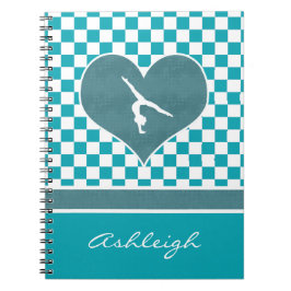 Blauwgroen groene Gecontroleerde Gymnastiek met Mo Notitieboek