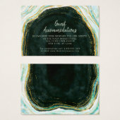Blauwgroen groene geode gastaccommodaties invoegen visitekaartje (Voorkant /achterkant)
