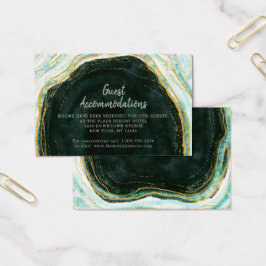 Blauwgroen groene geode gastaccommodaties invoegen visitekaartje