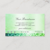 Blauwgroen groene glitter met Logo Professional Visitekaartje (Achterkant)