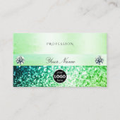 Blauwgroen groene glitter met Logo Professional Visitekaartje (Voorkant)