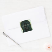 Blauwgroen Groene & Gouden Agaat Marmeren Bruiloft Vierkante Sticker (Envelop)
