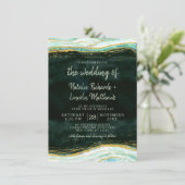 Blauwgroen Groene & Gouden Agaat Marmeren Geode Ro Kaart (Staand voorkant)