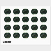 Blauwgroen Groene & Gouden Agaat Marmeren Monogram Ronde Sticker (Vel)