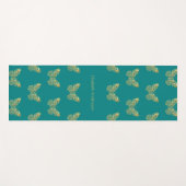 Blauwgroen groene gouden vlinders naam yogamat (Voorkant (horizontaal))