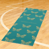 Blauwgroen groene gouden vlinders naam yogamat