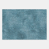 Blauwgroen groene goudglam Glitter Sparkle-Stippen Inpakpapier Vel (Voorkant 3)