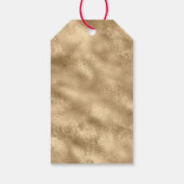 Blauwgroen groene goudglitter - kerstboom cadeaulabel (Achterkant)