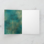 Blauwgroen groene goudglitter-kerstboom  kaart (Binnen)