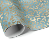 Blauwgroen groene goudluipaard afdrukken cadeaupapier (Rol Hoek)
