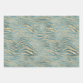 Blauwgroen groene goudluipaard afdrukken inpakpapier vel (Voorkant 3)