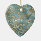 Blauwgroen groene goudluipaard afdrukken keramisch ornament (Rechts)