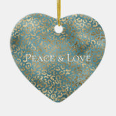 Blauwgroen groene goudluipaard afdrukken keramisch ornament (Voorkant)