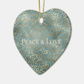 Blauwgroen groene goudluipaard afdrukken keramisch ornament (Links)