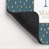 Blauwgroen groene goudregendruppel Modern Trendy M Muismat (Hoek)