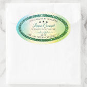 Blauwgroen groene gradiënt glitter Sparkle Product Ovale Sticker (Tas)