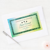 Blauwgroen groene gradiënt glitter Sparkle Product Rechthoekige Sticker (Envelop)