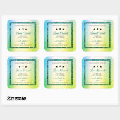 Blauwgroen groene gradiënt glitter Sparkle Product Vierkante Sticker (Vel)