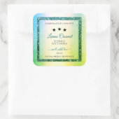 Blauwgroen groene gradiënt glitter Sparkle Product Vierkante Sticker (Tas)