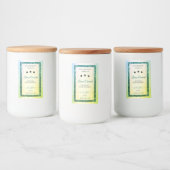 Blauwgroen groene gradiënt glitter Sparkle Product Voedselcontainer Etiket (Flessen)