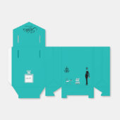 Blauwgroen groene gunsttassen bedankdoosjes (Uitgevouwen)