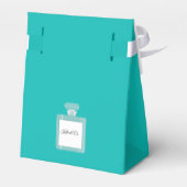 Blauwgroen groene gunsttassen bedankdoosjes (Achterkant)