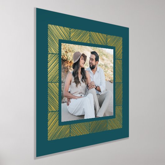 Blauwgroen Groene HaringBone Custom Foto Folie Art Folie Afdrukken (Laagn)