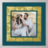 Blauwgroen Groene HaringBone Custom Foto Folie Art Folie Afdrukken (Voorkant)