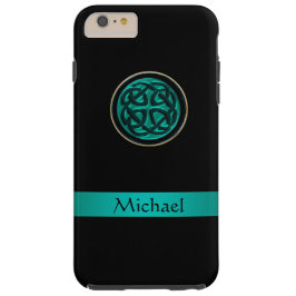 Blauwgroen Groene Keltische Knot iPhone X Hoesje