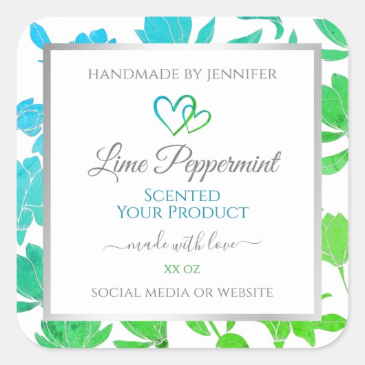 Blauwgroen groene kleuren Etiketten voor de verpak (Voorkant)