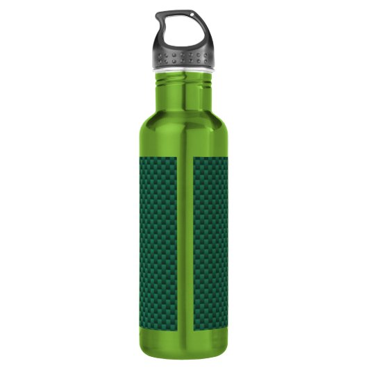 Blauwgroen groene koolstofvezel afdrukken waterfles  (Achterkant)