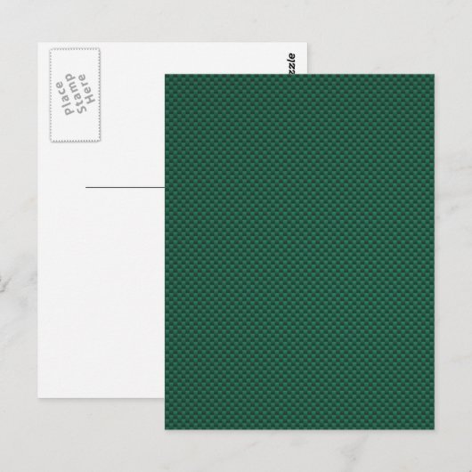 Blauwgroen groene koolstofvezelstijl afdrukken briefkaart (Voorkant / Achterkant)