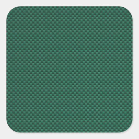 Blauwgroen groene koolstofvezelstijl afdrukken vierkante sticker (Voorkant)